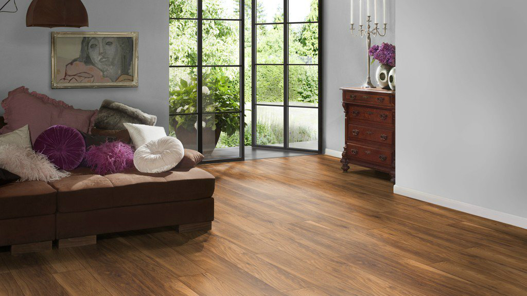 Ламинат Ter Hurne Grand Line Каштан Светло-Коричневый 1489 2000×192×10 фото в интерьере